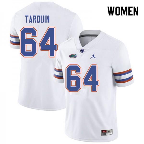 Jordan Brand Women #64 Michael Tarquin Florida Gators College Football Jerseys White